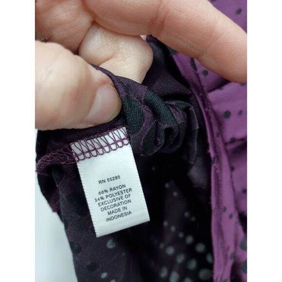 VTG Y2K Express Babydoll Top Womens Medium Black Purple Burnout Polka Dot Grunge - Picture 8 of 12